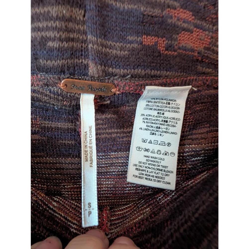 FREE PEOPLE red brown Byzantine pattern sweater leggings sz S - Picture 7 of 8